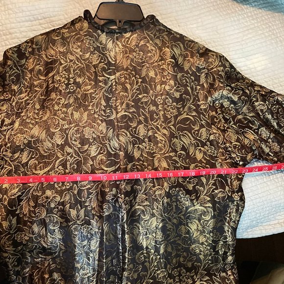 Vintage Brown and Gold Brocade Evening Coat - Picture 6 of 13